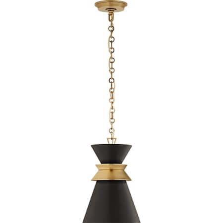 Visual Comfort Alborg 10" Small Stacked Pendant by E.F. Chapman Antique Burnished Brass / Matte Black