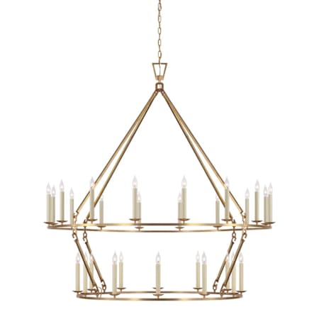 Visual Comfort Darlana Ring 28 Light 62" Wide Taper Candle Style Chandelier Antique-Burnished Brass