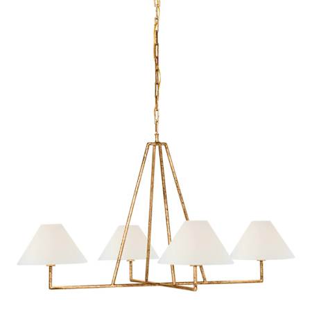 Visual Comfort Ashton 4 Light 45" Wide Chandelier Gilded Iron