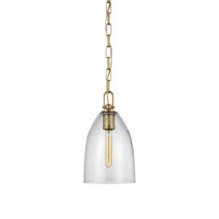 Visual Comfort Andros 9" Wide Mini Pendant Antique-Burnished Brass