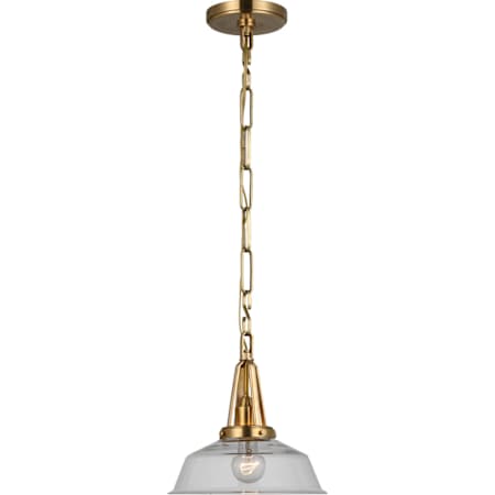 Visual Comfort Layton 10" Wide Pendant Antique-Burnished Brass