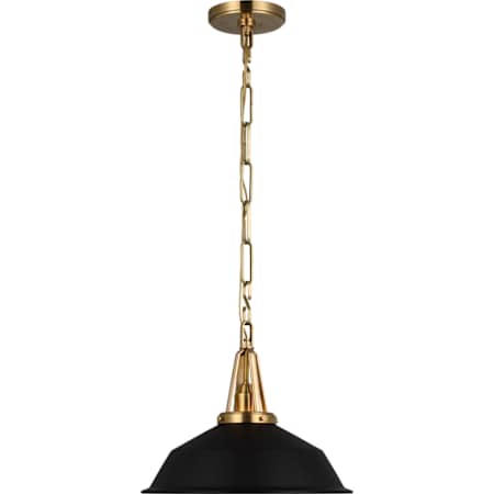 Visual Comfort Layton 14" Wide Pendant Antique-Burnished Brass
