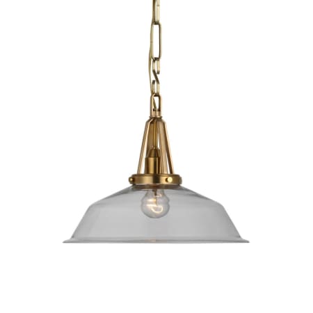 Visual Comfort Layton 14" Wide Pendant Antique-Burnished Brass