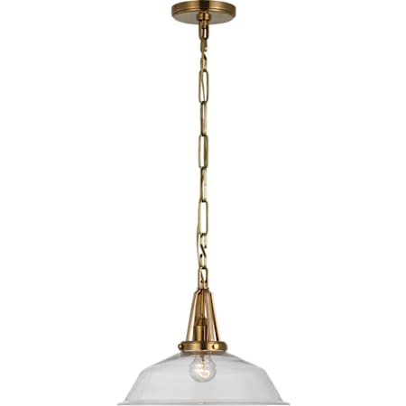 Visual Comfort Layton 14" Wide Pendant Antique-Burnished Brass