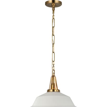 Visual Comfort Layton 14" Wide Pendant Antique-Burnished Brass