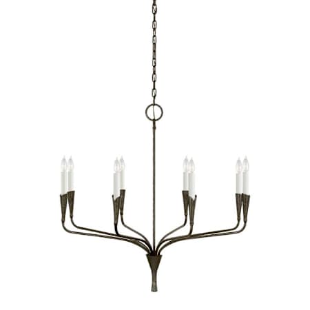 Visual Comfort Aiden 8 Light 40" Wide Taper Candle Style Chandelier Aged Iron
