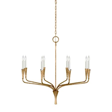 Visual Comfort Aiden 8 Light 40" Wide Taper Candle Style Chandelier Gilded Iron