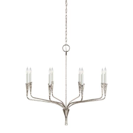 Visual Comfort Aiden 8 Light 40" Wide Taper Candle Style Chandelier Polished Nickel