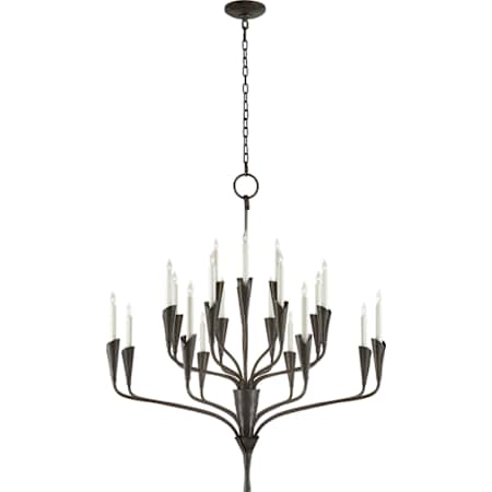 Visual Comfort Aiden 40" Large Chandelier by Chapman & Myers Aged Iron