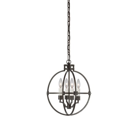 Visual Comfort Lexie 4 Light 14" Wide Pendant Aged Iron