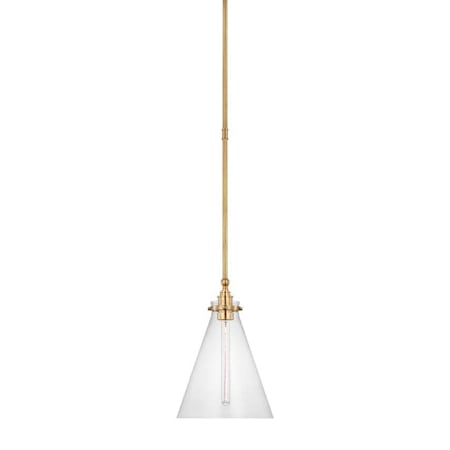 Visual Comfort Parkington 11" Wide Pendant Antique-Burnished Brass / Clear Glass