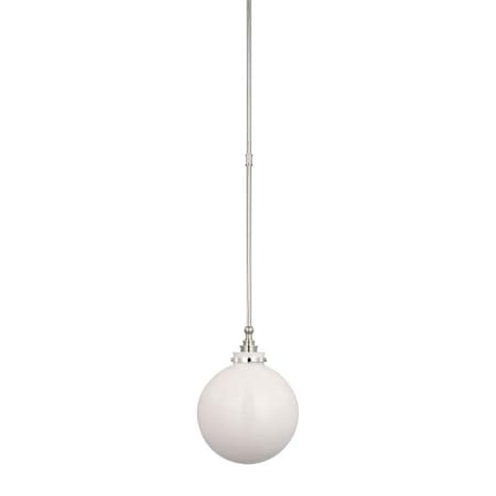 Visual Comfort Parkington 10" Wide Pendant Polished Nickel / White Glass