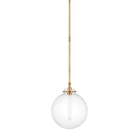 Visual Comfort Parkington 14" Wide Pendant Antique-Burnished Brass / Clear Glass