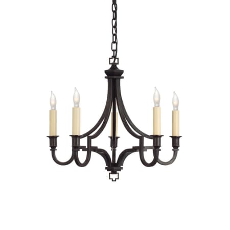 Visual Comfort Mykonos 5 Light 16" Wide Candle Style Chandelier Aged Iron