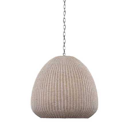 Visual Comfort Kokomo 30" Wide Pendant Polished Nickel / Ash Wicker