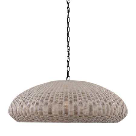 Visual Comfort Kokomo 32" Wide Pendant Bronze / Ash Wicker