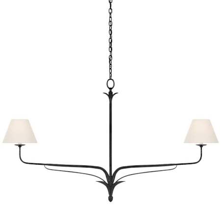 Visual Comfort Amalfi 2 Light 57" Wide Chandelier Waxed Black / Linen