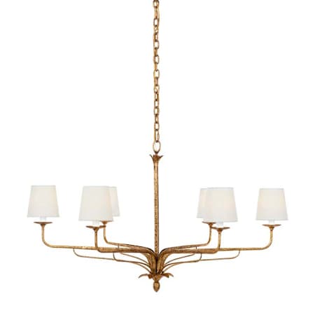 Visual Comfort Amalfi 6 Light 41" Wide Chandelier Milano Gold / Linen