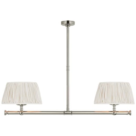 Visual Comfort Marion 2 Light 56" Wide Chandelier Polished Nickel / Champagne Silk