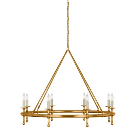 Visual Comfort Classic 8 Light 43" Wide Taper Candle Style Chandelier Antique-Burnished Brass