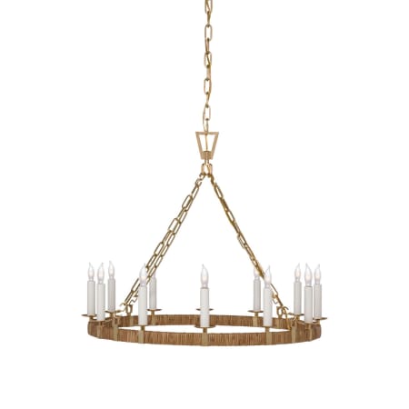 Visual Comfort Darlana 12 Light 30" Wide Candle Style Chandelier Antique-Burnished Brass / Natural Rattan