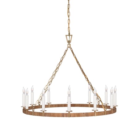 Visual Comfort Darlana 12 Light 40" Wide Candle Style Chandelier Antique-Burnished Brass / Natural Rattan