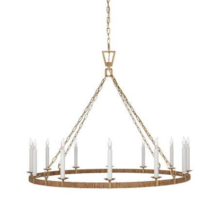 Visual Comfort Darlana 12 Light 50" Wide Candle Style Chandelier Antique-Burnished Brass / Natural Rattan