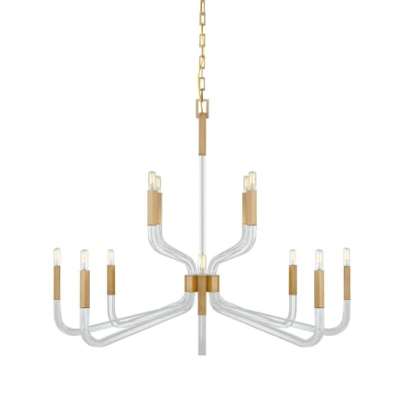 Visual Comfort Reagan 12 Light 45" Wide Chandelier Antique-Burnished Brass / Crystal