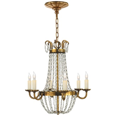 Visual Comfort Paris Flea Market 16" Small Chandelier with Seeded Glass by E. F. Chapman Antique Burnished Brass
