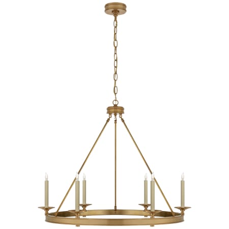 Visual Comfort Launceton 36" Candle Style Chandelier by E. F. Chapman Antique Burnished Brass