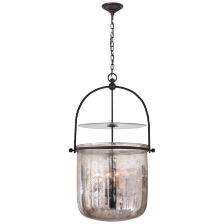 Visual Comfort Lorford 20" Smoke Bell Lantern with Mercury Glass by E. F. Chapman Aged Iron