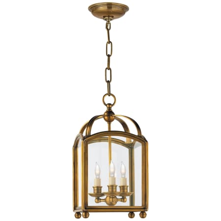 Visual Comfort Arch Top 8" Mini Lantern with Clear Glass by E. F. Chapman Antique Burnished Brass