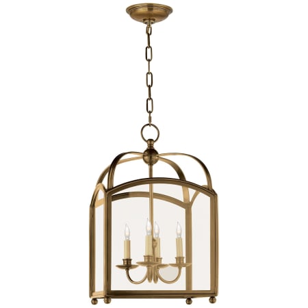 Visual Comfort Arch Top 14" Small Lantern with Clear Glass by E. F. Chapman Antique Burnished Brass