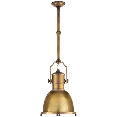Visual Comfort Country 14" Industrial Small Pendant with Metal Shade by E. F. Chapman Antique Burnished Brass