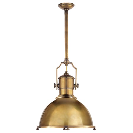 Visual Comfort Country 20" Industrial Large Pendant with Metal Shade by E. F. Chapman Antique Burnished Brass