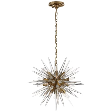 Visual Comfort Quincy 20" Small Sputnik Chandelier with Clear Acrylic by E. F. Chapman Antique Burnished Brass