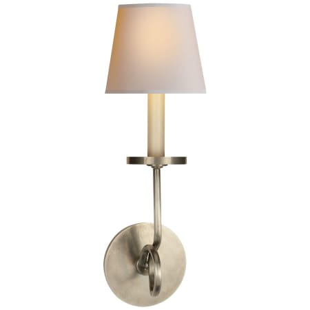 Visual Comfort Symmetric Twist 16" High Wall Sconce with Natural Paper Shade Antique Nickel