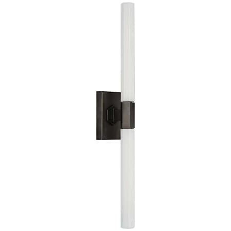 Visual Comfort Hawthorne 3" Wide LED Vanity Light Bronze / White Glass