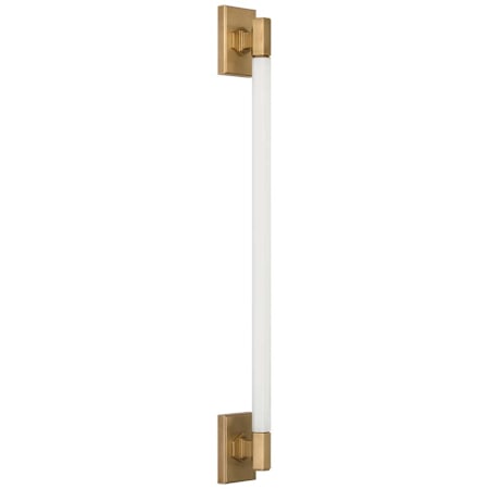 Visual Comfort Hawthorne 3" Wide LED Bath Bar Antique-Burnished Brass / White Glass