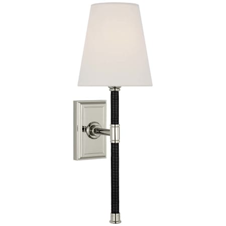 Visual Comfort Basden 17" Tall Wall Sconce Polished Nickel / Black Rattan