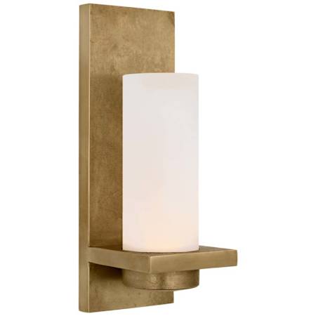 Visual Comfort Cornado 12" Tall LED Bathroom Sconce Museum Brass / Etched Crystal