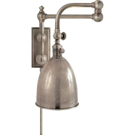 Visual Comfort Pimlico 16" High Plug-In Wall Sconce with Metal Shade Antique Nickel