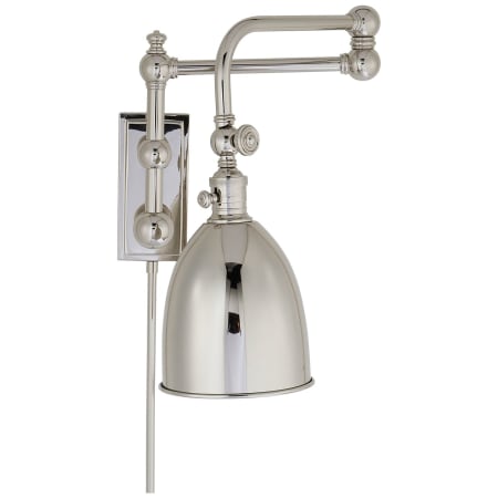 Visual Comfort Pimlico 16" High Plug-In Wall Sconce with Metal Shade Polished Nickel