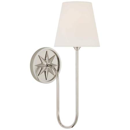 Visual Comfort Polaris 17" Tall Wall Sconce Polished Nickel / Linen