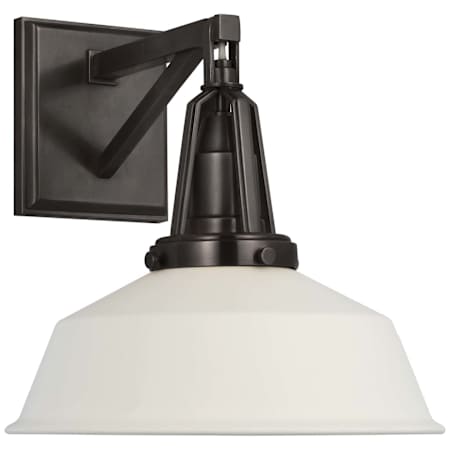 Visual Comfort Layton 11" Tall Wall Sconce Bronze / Matte White