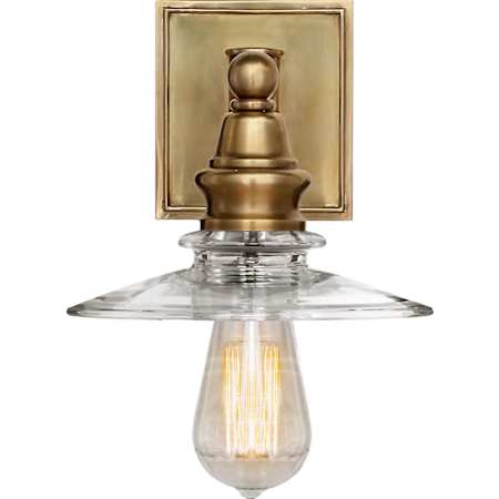 Visual Comfort Covington 12-3/4" High Wall Sconce with Clear Glass Shade Antique Burnished Brass