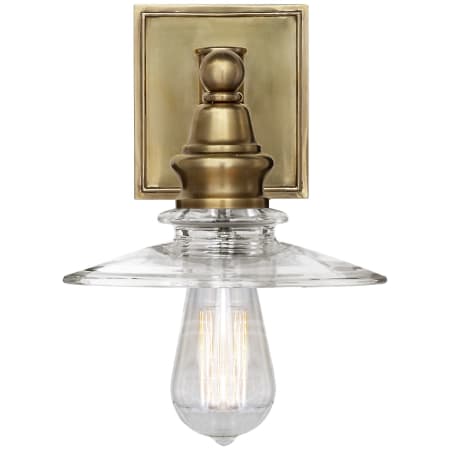 Visual Comfort Covington 12-3/4" High Wall Sconce with Clear Glass Shade Antique Burnished Brass
