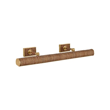 Visual Comfort Halwell 2 Light 30" Wide Picture Light Antique-Burnished Brass / Natural Woven Rattan