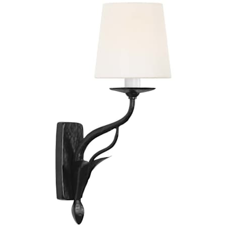 Visual Comfort Amalfi 16" Tall Wall Sconce Waxed Black / Linen