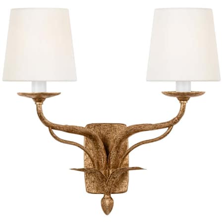 Visual Comfort Amalfi 2 Light 16" Tall Wall Sconce Milano Gold / Linen